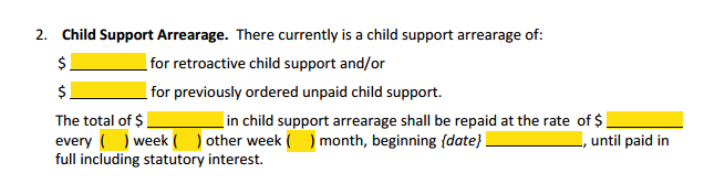 MSA Section 4 Retroactive Child Support