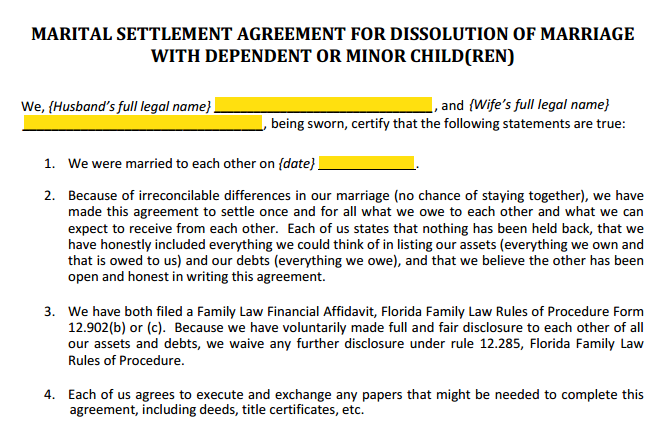 MSA Paragraphs 1 - 4