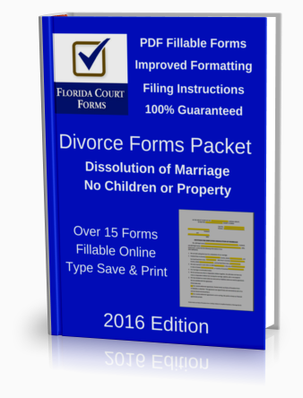 PDF Fillable Forms Packet for Dissolution of Marriage With No Dependent or Minor Children or Property (DFP901B3)