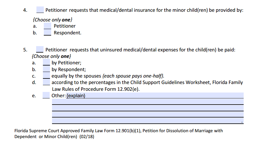 DOM w/ Children Section 4 Child Support (para. 4 - 6)