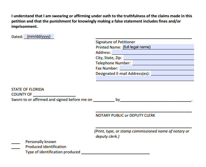 Divorce With Children Signature Section