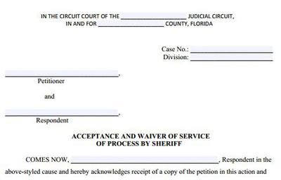 Acceptance & Waiver of Process